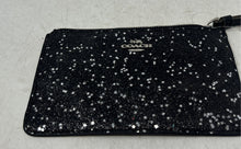 Load image into Gallery viewer, Coach Womens Black Silver Star Glitter Corner Zip Coin Wallet

