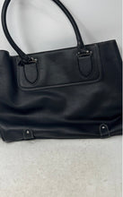 Load image into Gallery viewer, London Fog Womens Black Bottom Studs Inner Pockets Double Handle Shoulder Bag
