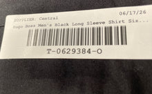 Load image into Gallery viewer, Hugo Boss Mens Black Two Ply Spread Collar Long Sleeve Dress Shirt Size 16

