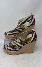 Load image into Gallery viewer, Michael Kors Womens Damita Multicolor Zebra Print Wedge Espadrille Sandals Sz 7M
