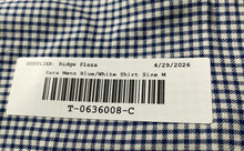 Load image into Gallery viewer, Zara Mens Blue White Check Cotton Long Sleeve Collared Button-Up Shirt Size M
