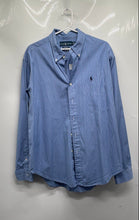 Load image into Gallery viewer, Ralph Lauren Mens Blue Striped Cotton Long Sleeve Classic Fit Button-Up Shirt XL
