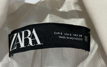 Load image into Gallery viewer, Zara Womens Off White Notch Lapel Long Sleeve Double-Breasted Blazer Size S
