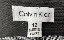 Load image into Gallery viewer, Calvin Klein Womens Gray Plaid Slim Fit Tapered Leg Dress Pants Sz 12 With Tags
