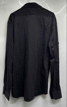 Load image into Gallery viewer, Express Mens Black Striped Long Sleeve Collared Button-Up Shirt Size XL

