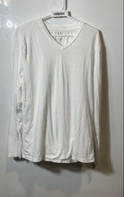 Load image into Gallery viewer, Armani Exchange Mens White Pima Cotton Long Sleeve V-Neck T-Shirt Size Large

