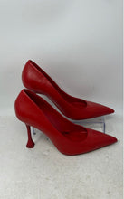 Load image into Gallery viewer, Zara Womens Red Leather Pointed Toe Slip-On High Pump Heels Size EUR 39
