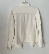 Load image into Gallery viewer, Calvin Klein Womens Off White Long Sleeve Zipper Pockets Open Front Jacket Sz M
