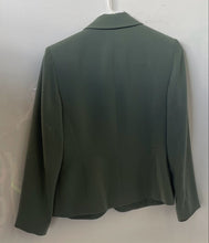 Load image into Gallery viewer, Kasper Womens Green Notch Lapel Single-Breasted Two-Button Blazer Size 4P
