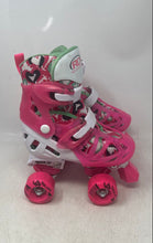 Load image into Gallery viewer, Roller Derby Kids Trac Star Pink White Green Adjustable Roller Skates Size 12-2
