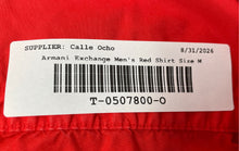 Load image into Gallery viewer, Armani Exchange Mens Red Cotton Long Sleeve Button-Up Shirt Size Medium
