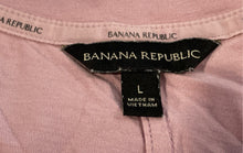 Load image into Gallery viewer, Banana Republic Womens Pink Short Cuffed Sleeve V-Neck Pullover T-Shirt Size L

