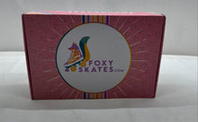 Load image into Gallery viewer, Foxy Skates Womens Blue And Yellow Round Toe Lace-Up Quad Roller Skates Size 9
