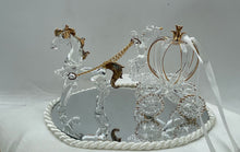 Load image into Gallery viewer, Bouchard Crystal Cinderella Horse Drawn Carriage Ring Pillow Wedding Figurine
