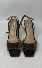 Load image into Gallery viewer, Steve Madden Womens Meshee Brown Black Animal Print Ankle Strap Sandals Sz 9.5M
