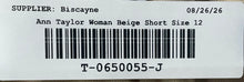Load image into Gallery viewer, Ann Taylor Womens Beige Flat Front Regular Fit Side Zipper Chino Shorts Size 12
