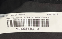 Load image into Gallery viewer, DKNY Womens Black Long Sleeve Pockets Formal One-Button Blazer Size 4
