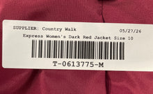 Load image into Gallery viewer, Express Womens Dark Red Long Sleeve Single-Breasted One-Button Blazer Size 10
