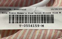 Load image into Gallery viewer, Anne Klein Womens Pink Striped Print Blouse Top Size Medium With Tag
