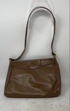 Load image into Gallery viewer, Pappagallo Womens Brown Leather Logo Inner Pocket Zip Top Shoulder Handbag

