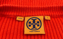 Load image into Gallery viewer, Authentic Tory Burch Womens Orange Knitted Long Sleeve Pullover Sweater Size S
