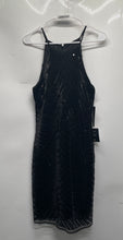 Load image into Gallery viewer, Lulus Womens Black Halter Neck Back Zip Sequin Bodycon Dress Size M With Tag

