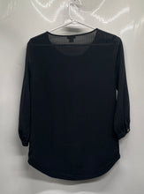 Load image into Gallery viewer, J.Crew Womens Black 3/4 Sleeve Round Neck Pullover Blouse Top Size XXS
