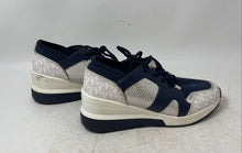 Load image into Gallery viewer, Michael Kors Womens Liv Trainer Blue White Monogram Lace-Up Sneaker Shoes Sz 7.5
