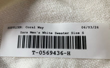 Load image into Gallery viewer, Zara Mens White Short Sleeve Crew Neck Stretch Pullover Sweater Size S
