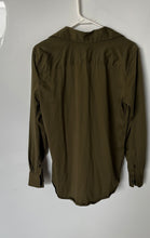 Load image into Gallery viewer, Zara Mens Green Knitted Long Sleeve Collared Button-Up Shirt Size Medium

