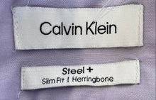 Load image into Gallery viewer, Calvin Klein Mens Purple Cotton Long Sleeve Collared Dress Shirt Size Small
