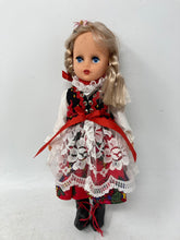 Load image into Gallery viewer, Vintage European Souvenir Blonde Blue Eyes Fashion Doll With Outfit
