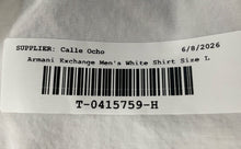 Load image into Gallery viewer, Armani Exchange Mens White Long Sleeve Slim Fit Button-Up Shirt Size L
