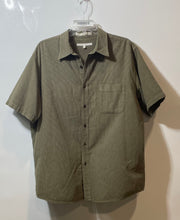 Load image into Gallery viewer, Perry Ellis Mens Green Pointed Collar Short Sleeve Button-Up Shirt Size Large
