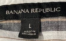 Load image into Gallery viewer, Banana Republic Womens Gray Striped Long Sleeve Blouse Top Size Large
