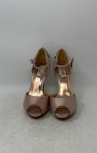 Load image into Gallery viewer, Badgley Mischka Womens Rose Gold Rhinestone High Ankle Strap Heels Size 9M
