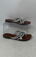 Load image into Gallery viewer, Sam Edelman Womens Georgette Silver Leather Slip-On Strappy Sandals Size 7
