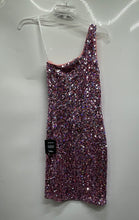 Load image into Gallery viewer, Lulus Womens Purple Silver Sleeveless One Shoulder Bodycon Dress Size XS W/ Tag
