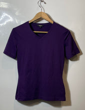 Load image into Gallery viewer, Authentic Escada Womens Purple Short Sleeve V-Neck T-Shirt Size EUR 34
