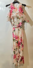 Load image into Gallery viewer, Calvin Klein Womens White Pink Multi-Floral Print Belted Maxi Dress Size 6

