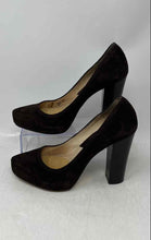 Load image into Gallery viewer, Michael Kors Womens Brown Leather Slip-On Block Platform Heels Size 7.5M
