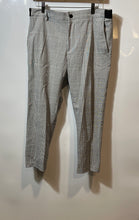 Load image into Gallery viewer, Zara Womens Gray Plaid Flat Front Slash Pocket Straight Leg Chino Pants Size M
