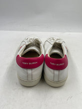 Load image into Gallery viewer, Authentic Tory Burch Womens Leigh White Leather Sneaker Shoes Size 8.5 M Damaged
