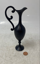 Load image into Gallery viewer, Black And Gold Metal Floral Decorative Small Vase Shaped Ewer Pitcher Miniature
