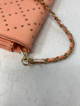 Load image into Gallery viewer, Bebe Womens Orange Leather Studded Mini Shoulder Crossbody Bag
