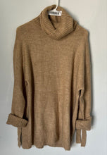Load image into Gallery viewer, Zara Knit Womens Beige Turtleneck Long Sleeve Tunic Pullover Sweater Size Small
