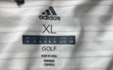 Load image into Gallery viewer, Adidas Mens White Striped Miami Hurricanes NCAA Golf Polo Shirt Size XL
