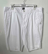 Load image into Gallery viewer, Boss Mens White Flat Front Pockets Slice Stretch Slim Fit Chino Shorts Size 34R
