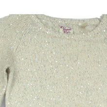 Load image into Gallery viewer, Penguin Womens Beige Sequin Crew Neck Long Sleeve Pullover Sweater Size XS
