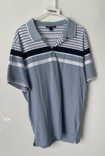 Load image into Gallery viewer, Michael Kors Mens Light Blue Striped Short Sleeve Collared Polo Shirt Size XL
